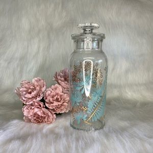 Vintage Dandelion 1960's Glass Decanter with lid